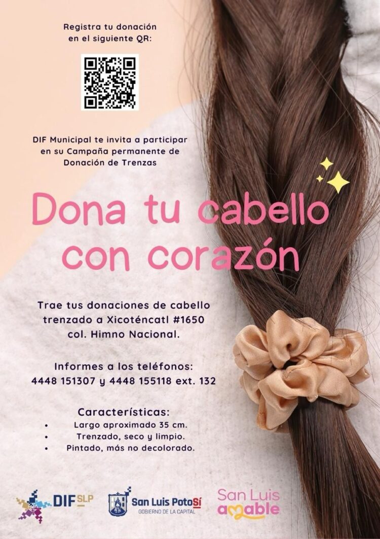 DIF Municipal invita a donar cabello para ayudar a mujeres con cáncer.