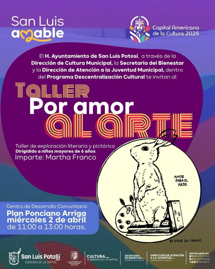 TALLER POR AMOR AL ARTE, DENTRO DEL PROGRAMA DE DESCENTRALIZACIÓN CULTURAL