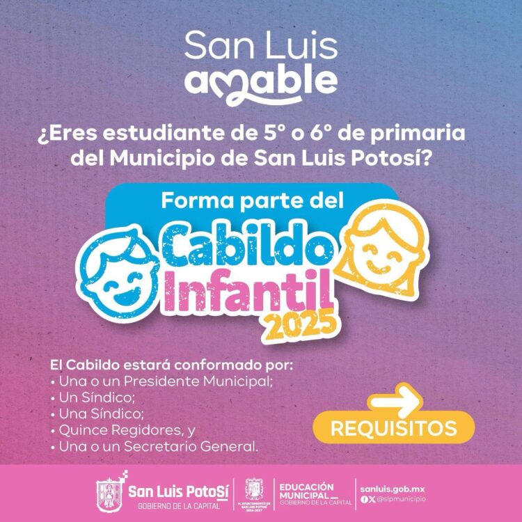POR CERRAR CONVOCATORIA PARA SER PARTE DEL CABILDO INFANTIL 2025.