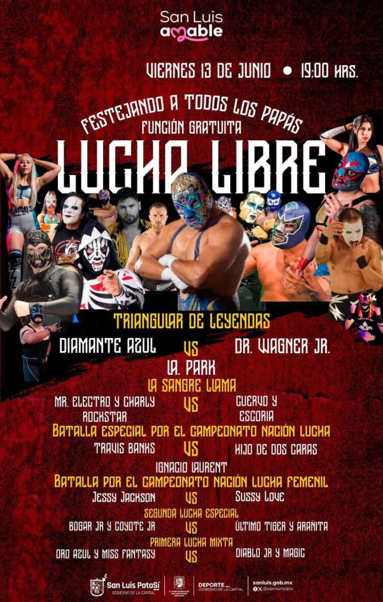 ¡LUCHA LIBRE EXPLOSIVA EN SAN LUIS POTOSÍ ESTE VIERNES 13!