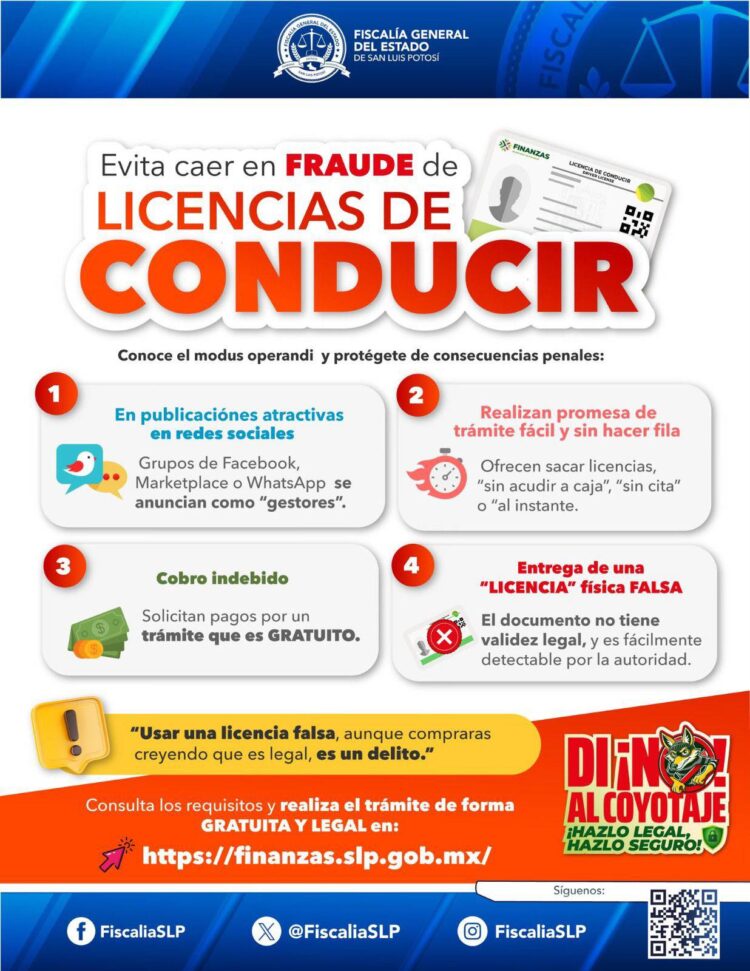 EVITE SER VÍCTIMA DE FRAUDE AL TRATAR DE OBTENER SU LICENCIA DE CONDUCIR.