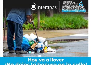 INTERAPAS ADVIERTE SOBRE RIESGO DE INUNDACIONES POR BASURA.