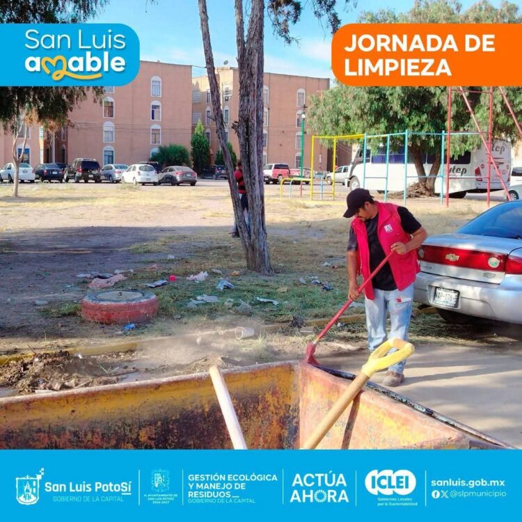 MÁS DE 7 TONELADAS DE BASURA RETIRADAS EN UN SOLO DÍA EN LA CAPITAL POTOSINA.