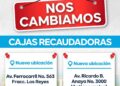 OJO: CAMBIAN DE UBICACIÓN DOS CAJAS RECAUDADORAS DE INTERAPAS.