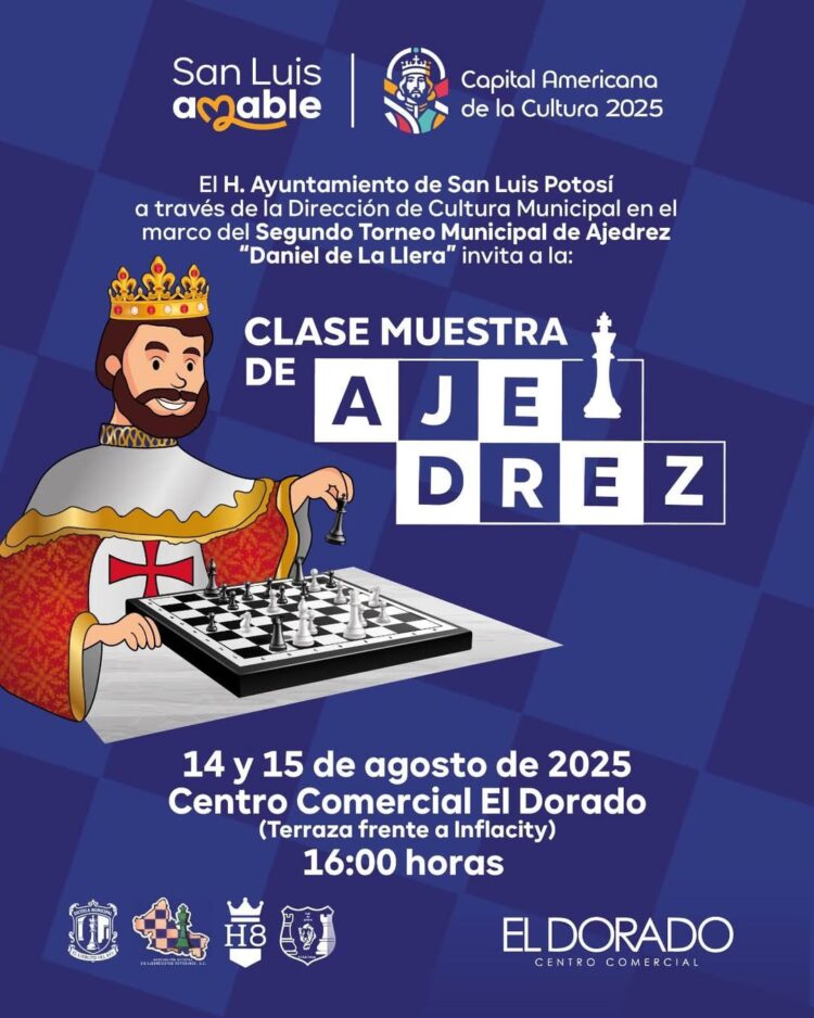 EL DORADO SE CONVIERTE EN LA CAPITAL DEL AJEDREZ ESTE 14 Y 15 DE AGOSTO.