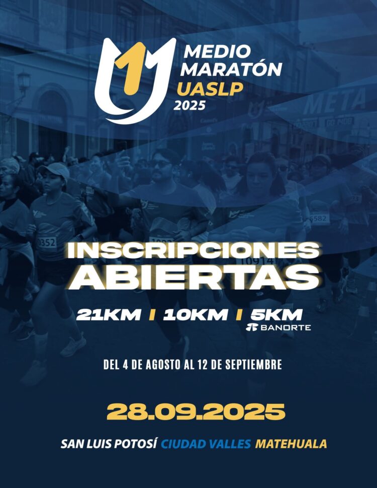 ABREN INSCRIPCIONES PARA EL MEDIO MARATÓN UASLP 2025 EN SUS TRES REGIONES