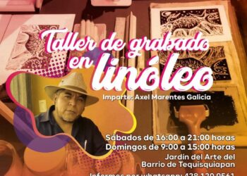 APRENDE GRABADO EN LINÓLEO EN EL JARDÍN DEL ARTE DE TEQUISQUIAPAN.