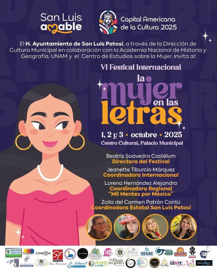 MUJERES QUE INSPIRAN: VI FESTIVAL INTERNACIONAL LA MUJER EN LAS LETRAS LLEGA A SAN LUIS.
