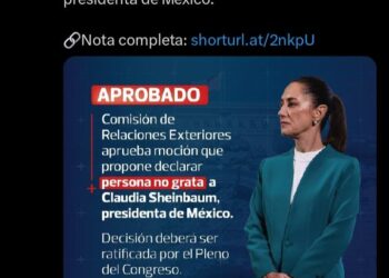 PERÚ PODRÍA DECLARAR PERSONA NON GRATA A CLAUDIA SHEINBAUM.