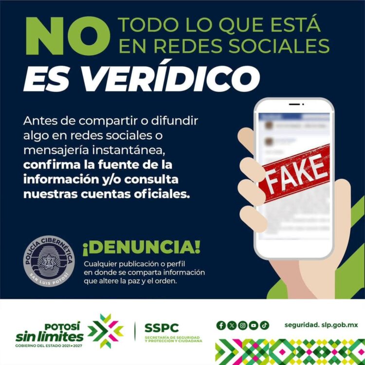 SSPC ADVIERTE: ¡NO TODO LO QUE ESTÁ EN REDES ES VERÍDICO!