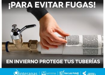 POR TEMPORADA DE FRÍO, INTERAPAS LLAMA A CUIDAR TUBERÍAS Y EVITAR FUGAS.