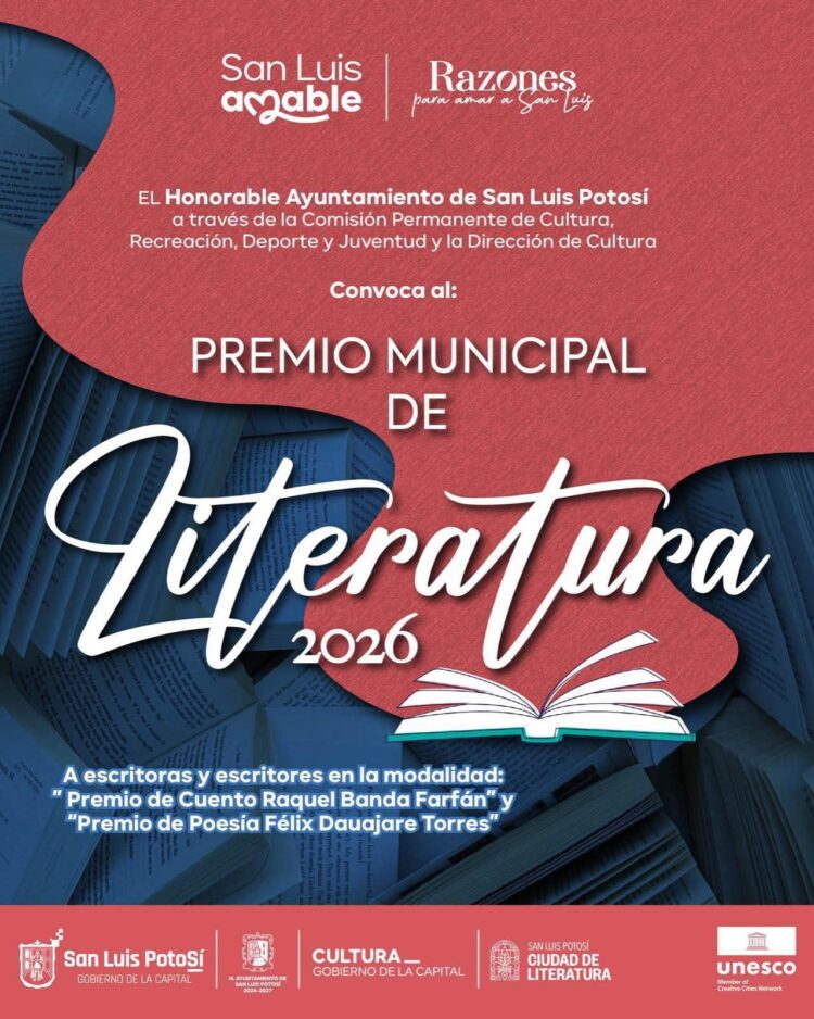 CONTINÚA ABIERTA CONVOCATORIA PARA EL PREMIO MUNICIPAL DE LITERATURA 2026