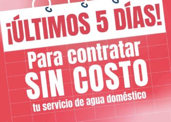 ÚLTIMOS CINCO DÍAS PARA APROVECHAR DESCUENTOS Y CONTRATOS SIN COSTO EN INTERAPAS.