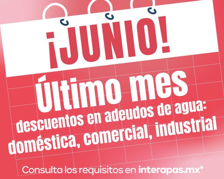 CUENTA REGRESIVA PARA APROVECHAR LOS DESCUENTOS DE INTERAPAS.