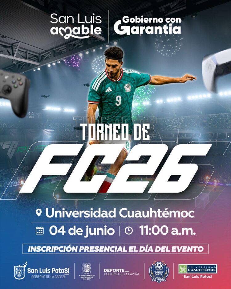 ANUNCIAN TORNEO GAMER FC26 EN SAN LUIS POTOSÍ CON MIRAS A LA COPA DEL MUNDO.