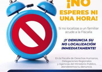 FISCALÍA POTOSINA PIDE REPORTAR DE INMEDIATO LA NO LOCALIZACIÓN DE PERSONAS