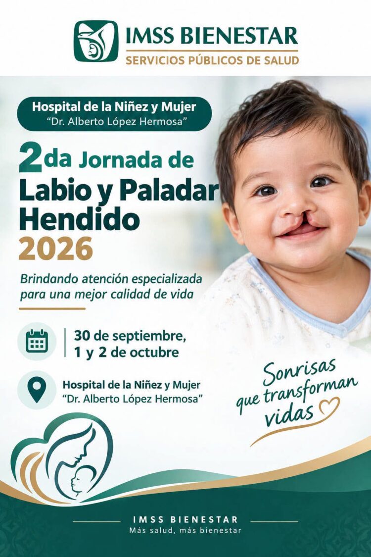 IMSS BIENESTAR ALISTA SEGUNDA JORNADA DE ATENCIÓN DE LABIO Y PALADAR HENDIDO EN SAN LUIS POTOSÍ